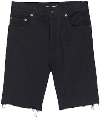 サンローラン FW21 ブラック ストレートレッグ ミッドライズ デニムショーツ 638547YO5001080 Order サンローラン FW21 ブラック ストレートレッグ ミッドライズ デニムショーツ 638547YO5001080