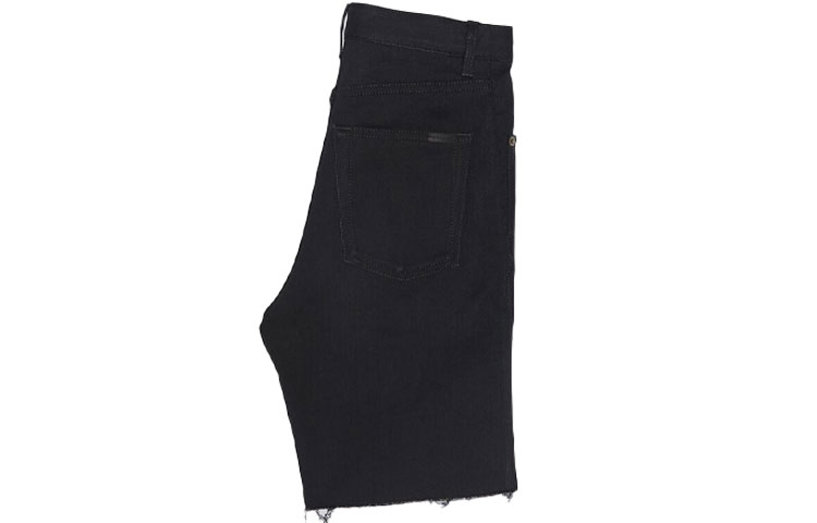 Lookbook SAINT LAURENT FW21  Black Straight-Leg Mid-Rise Denim Shorts 638547YO5001080