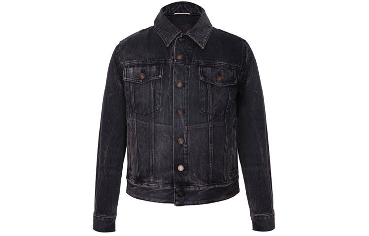 SAINT LAURENT FW21 Black Denim Jacket with Collar. 505820YD8051098