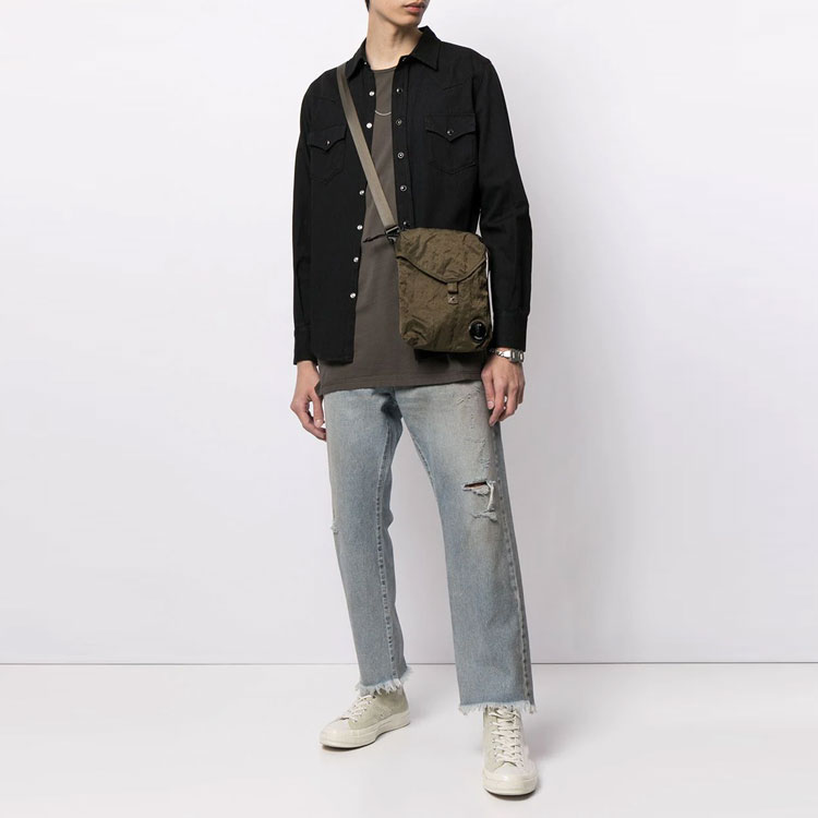 Shop SAINT LAURENT FW21 Black Solid Single-Breasted Casual Long Sleeve Shirt 597059YM8811078