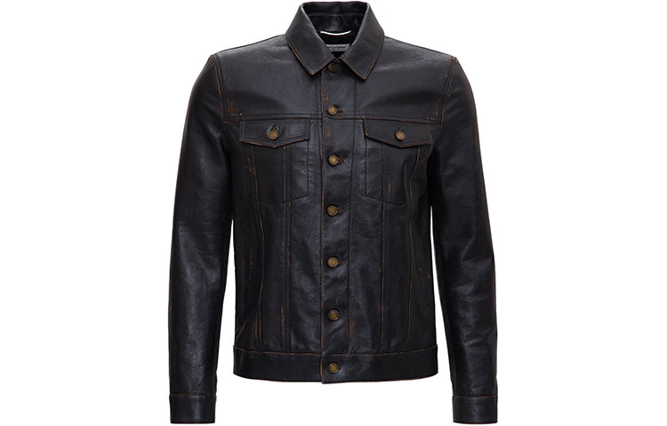 Saint Laurent FW21 Brown Calfskin Leather Cowboy Jacket Edition 529949Y5RD22101