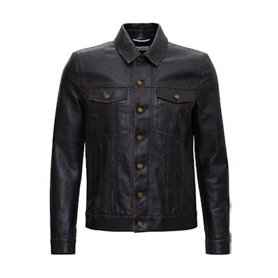 Saint Laurent FW21 Brown Calfskin Leather Cowboy Jacket Edition 529949Y5RD22101