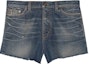 Order SAINT LAURENT FW21 Distressed Relaxed Shorts Blue Moon Color. 681723YF9704406