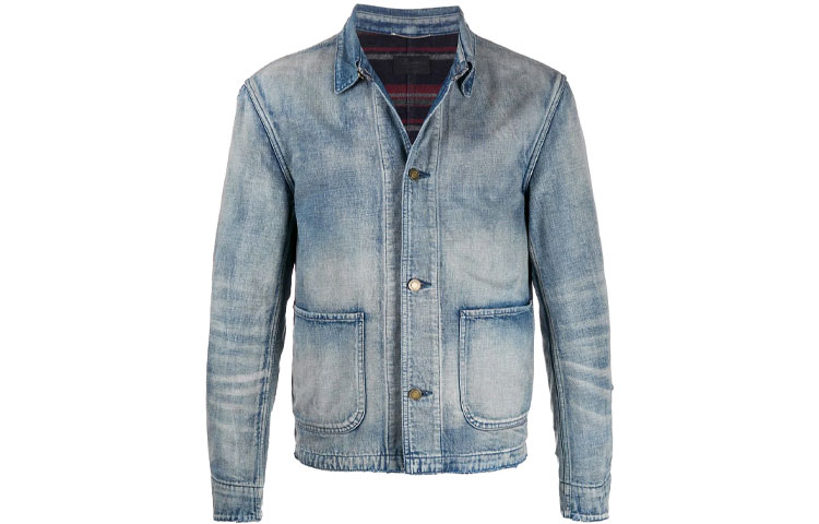 Saint Laurent FW21 Faded Single-Breasted Denim Jacket Blue Edition 625282Y00WA4987