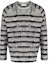 Order SAINT LAURENT FW21 Gray Striped Wool Knit Pullover Sweater 665838Y75BX1073