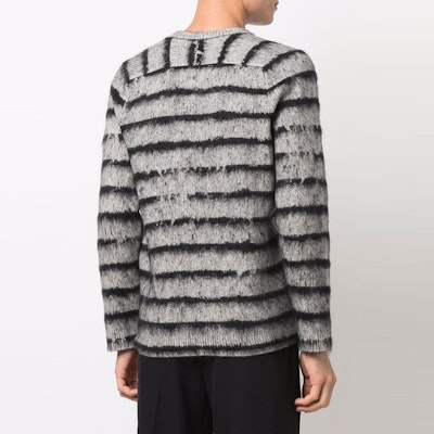 SAINT LAURENT FW21 Gray Striped Wool Knit Pullover Sweater 665838Y75BX1073 Shop SAINT LAURENT FW21 Gray Striped Wool Knit Pullover Sweater 665838Y75BX1073