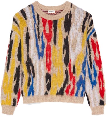 SAINT LAURENT FW21 Leopard Jacquard Wool Sweater Ribbed Crewneck Multicolor . 665871Y75CX1356 Buy SAINT LAURENT FW21 Leopard Jacquard Wool Sweater Ribbed Crewneck Multicolor . 665871Y75CX1356