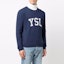 Lookbook SAINT LAURENT FW21 Logo Letter Print Crewneck Sweatshirt Biru. 666979Y36IP4201