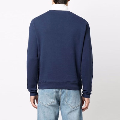 SAINT LAURENT FW21 Logo Letter Print Crewneck Sweatshirt Biru. 666979Y36IP4201 Shop SAINT LAURENT FW21 Logo Letter Print Crewneck Sweatshirt Biru. 666979Y36IP4201