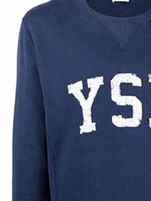 SAINT LAURENT FW21 Logo Letter Print Crewneck Sweatshirt Biru. 666979Y36IP4201 Details for SAINT LAURENT FW21 Logo Letter Print Crewneck Sweatshirt Biru. 666979Y36IP4201