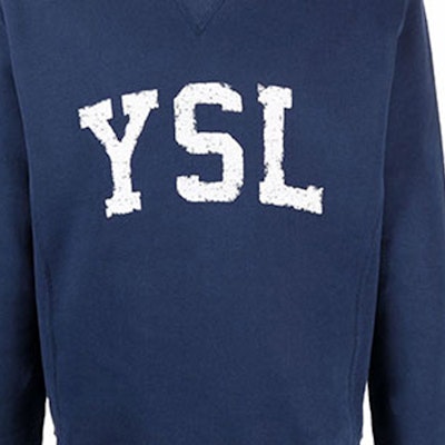 SAINT LAURENT FW21 Logo Letter Print Crewneck Sweatshirt Biru. 666979Y36IP4201 Sizing SAINT LAURENT FW21 Logo Letter Print Crewneck Sweatshirt Biru. 666979Y36IP4201