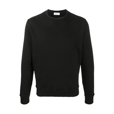 Saint Laurent FW21 Studded Pullover Hoodie Black 631100YBLU21081