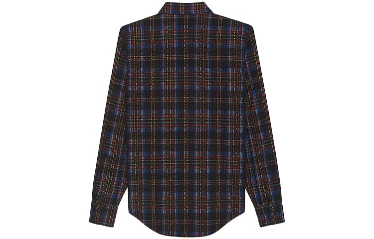Lookbook SAINT LAURENT FW21 Western Plaid Corduroy Shirt Black 597059Y22MA8560