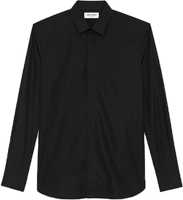 SAINT LAURENT FW21 Yves Cotton Poplin Long Sleeve Shirt Men Black 564269Y217W1000 Order SAINT LAURENT FW21 Yves Cotton Poplin Long Sleeve Shirt Men Black 564269Y217W1000