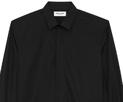 SAINT LAURENT FW21 Yves Cotton Poplin Long Sleeve Shirt Men Black 564269Y217W1000 Sizing SAINT LAURENT FW21 Yves Cotton Poplin Long Sleeve Shirt Men Black 564269Y217W1000