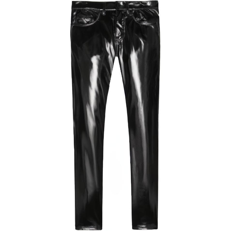 SAINT LAURENT FW22  Black Solid Slim Fit Mid-Rise Casual Pants 601478Y06VA1040