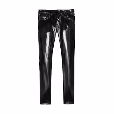 SAINT LAURENT FW22 Black Solid Slim Fit Mid-Rise Casual Pants 601478Y06VA1040