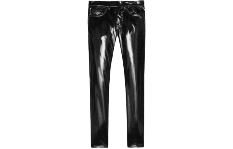 Order SAINT LAURENT FW22  Black Solid Slim Fit Mid-Rise Casual Pants 601478Y06VA1040