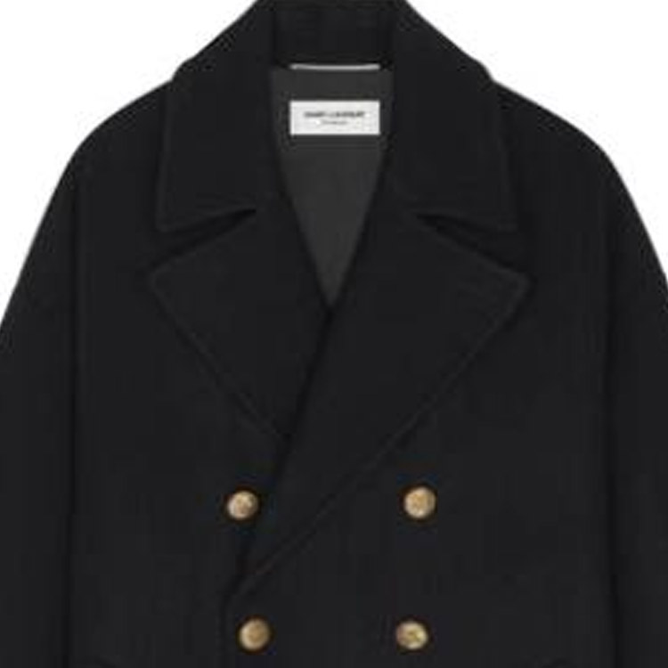 Sizing SAINT LAURENT FW22  Double-Breasted Peacoat Black. 701144Y2F621000