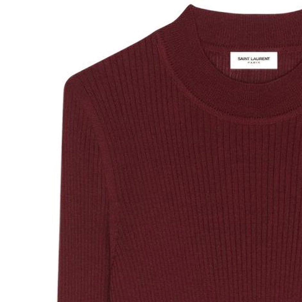 Sizing SAINT LAURENT FW22  Red Ribbed Crewneck Knit Sweater 710734YAPK26001
