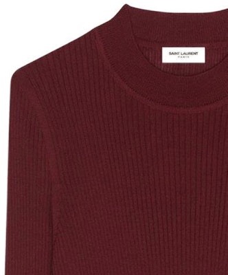 SAINT LAURENT FW22 Red Ribbed Crewneck Knit Sweater 710734YAPK26001 Sizing SAINT LAURENT FW22 Red Ribbed Crewneck Knit Sweater 710734YAPK26001