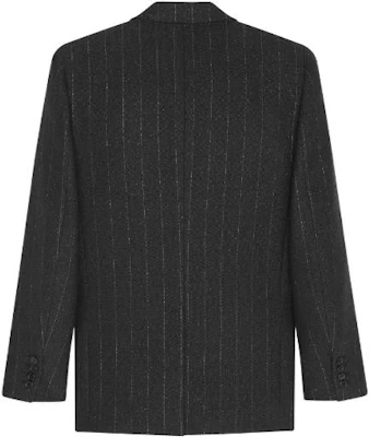 サンローラン FW22 ストライプ シングルボタン Vネック ブレザーダークグレー 705935Y1F108105 Lookbook サンローラン FW22 ストライプ シングルボタン Vネック ブレザーダークグレー 705935Y1F108105