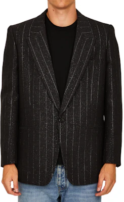 サンローラン FW22 ストライプ シングルボタン Vネック ブレザーダークグレー 705935Y1F108105 Shop サンローラン FW22 ストライプ シングルボタン Vネック ブレザーダークグレー 705935Y1F108105