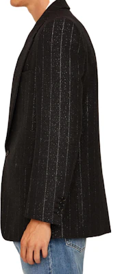 サンローラン FW22 ストライプ シングルボタン Vネック ブレザーダークグレー 705935Y1F108105 Details for サンローラン FW22 ストライプ シングルボタン Vネック ブレザーダークグレー 705935Y1F108105