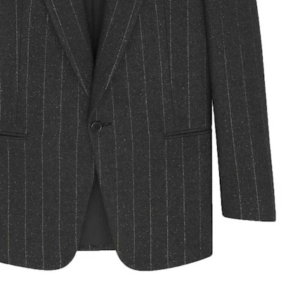 サンローラン FW22 ストライプ シングルボタン Vネック ブレザーダークグレー 705935Y1F108105 Sizing サンローラン FW22 ストライプ シングルボタン Vネック ブレザーダークグレー 705935Y1F108105