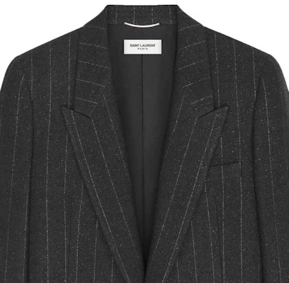 サンローラン FW22 ストライプ シングルボタン Vネック ブレザーダークグレー 705935Y1F108105 Cheap サンローラン FW22 ストライプ シングルボタン Vネック ブレザーダークグレー 705935Y1F108105