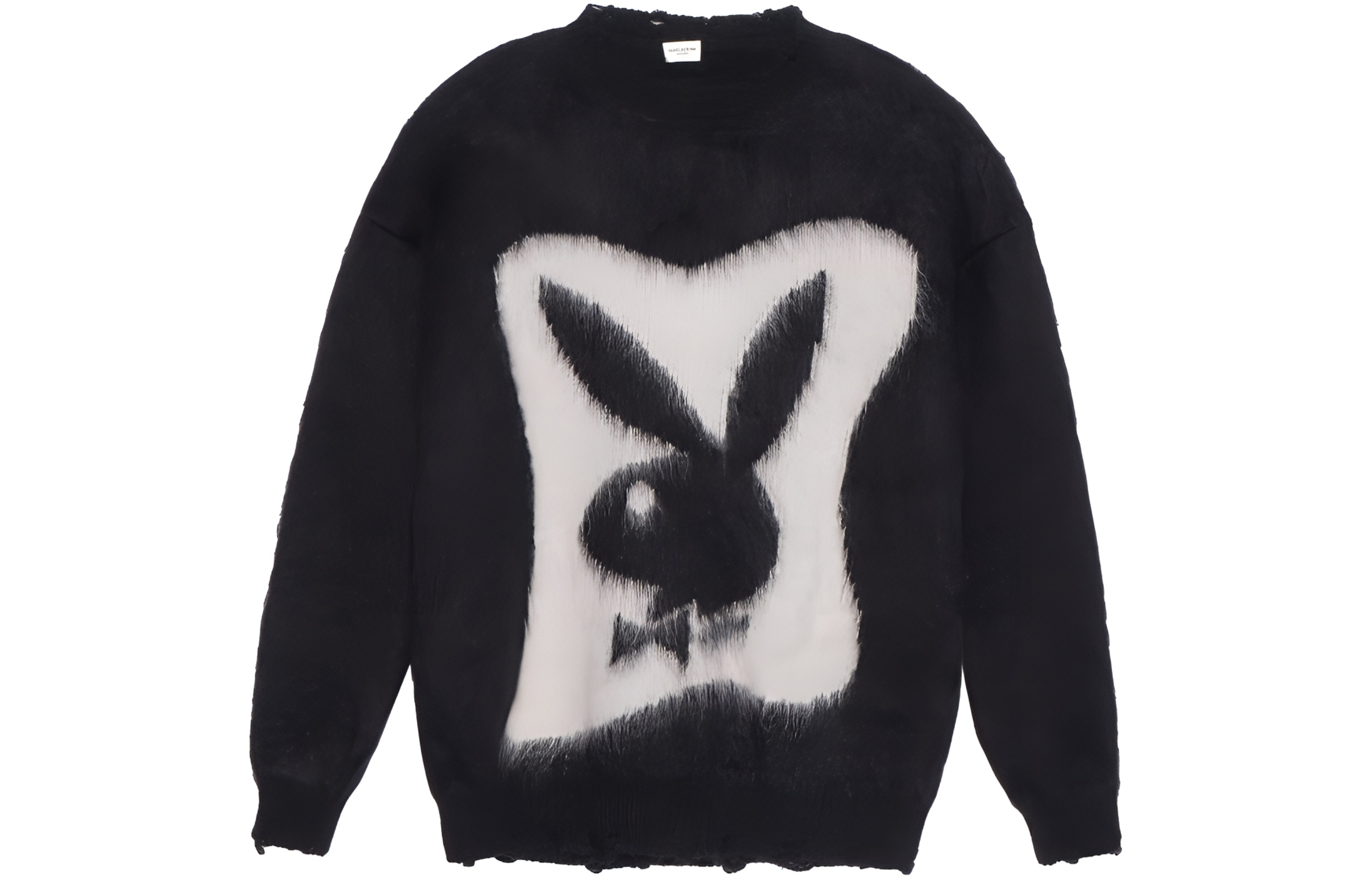 SAINT LAURENT FW22 Black Cartoon Graphic Oversized Sweater Unisex 713263Y75SA1095
