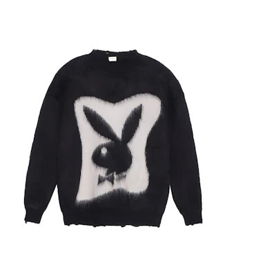 SAINT LAURENT FW22 Black Cartoon Graphic Oversized Sweater Unisex 713263Y75SA1095
