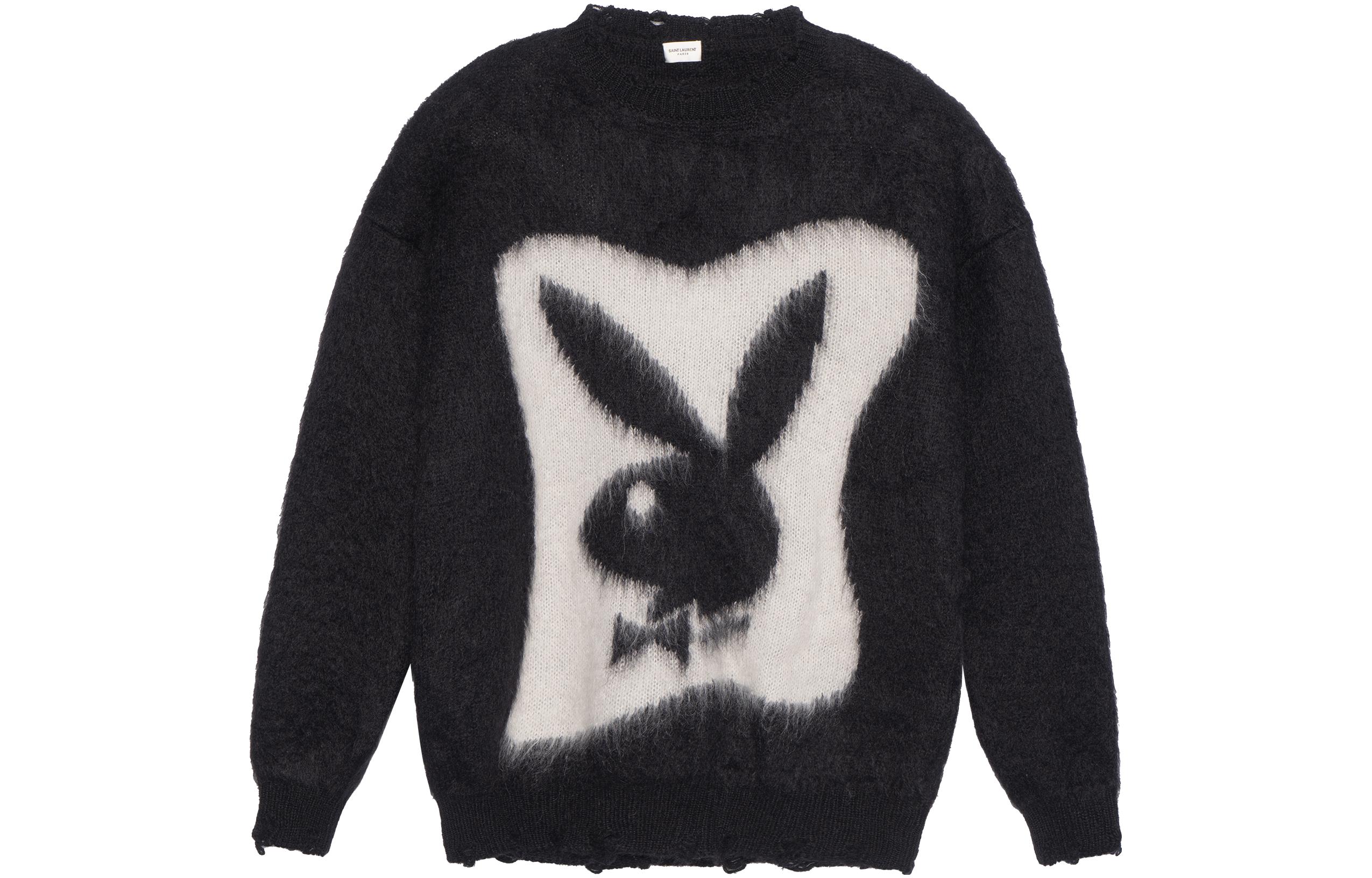 Order SAINT LAURENT FW22 Black Cartoon Graphic Oversized Sweater Unisex 713263Y75SA1095