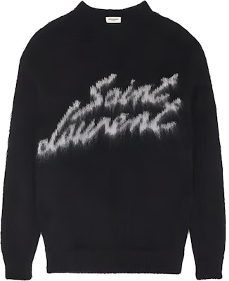 SAINT LAURENT FW22 Suéter Negro Jacquard con Letras Crewneck. 712176Y75SQ1095 Buy SAINT LAURENT FW22 Suéter Negro Jacquard con Letras Crewneck. 712176Y75SQ1095