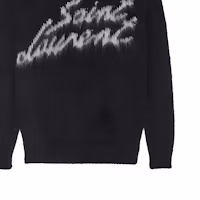 Shop サンローラン FW22 ブラック ジャカード レター クルーネック セーター. 712176Y75SQ1095