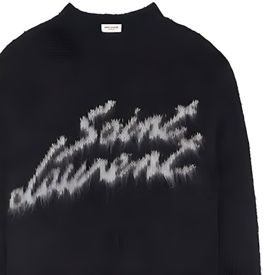 SAINT LAURENT FW22 Suéter Negro Jacquard con Letras Crewneck. 712176Y75SQ1095 Purchase SAINT LAURENT FW22 Suéter Negro Jacquard con Letras Crewneck. 712176Y75SQ1095