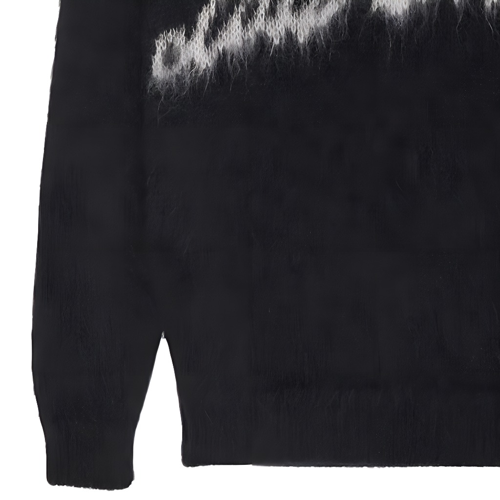 Details for SAINT LAURENT FW22 Suéter Negro Jacquard con Letras Crewneck. 712176Y75SQ1095