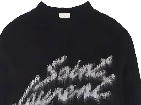 SAINT LAURENT FW22 Suéter Negro Jacquard con Letras Crewneck. 712176Y75SQ1095 Sizing SAINT LAURENT FW22 Suéter Negro Jacquard con Letras Crewneck. 712176Y75SQ1095