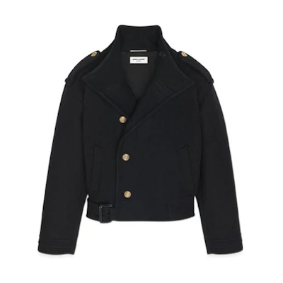 Saint Laurent FW22 Black Military Style Wool Jacket 710431Y2F621000