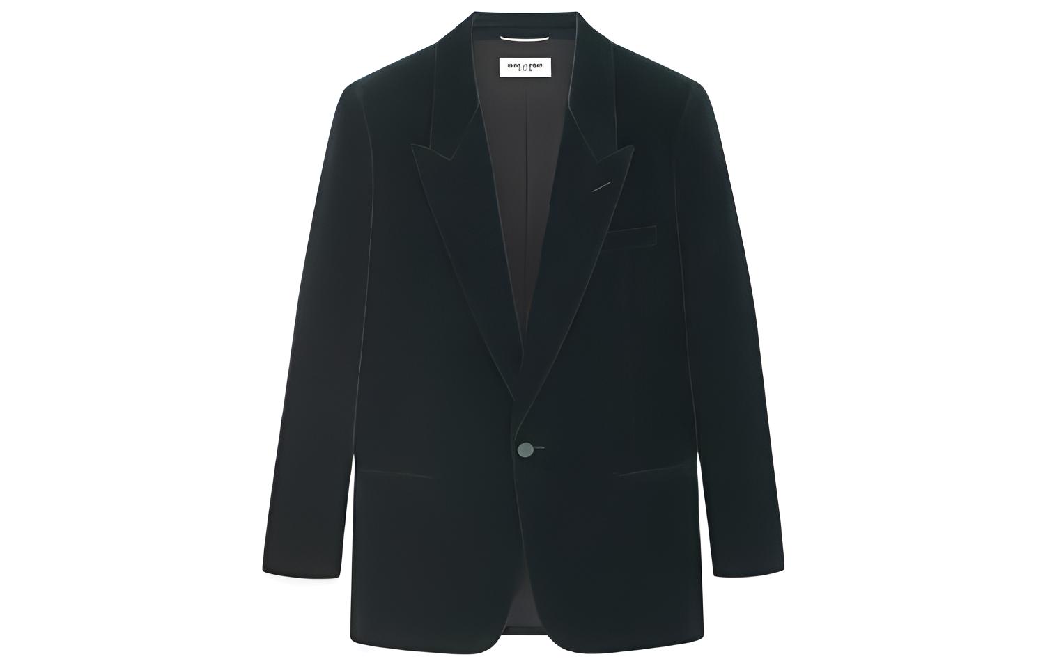 Saint Laurent FW22 Black Single-Button Notched Lapel Jacket for Men 705933Y615W3685