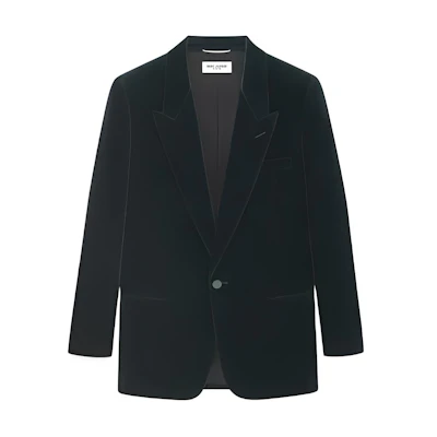 Saint Laurent FW22 Black Single-Button Notched Lapel Jacket for Men 705933Y615W3685