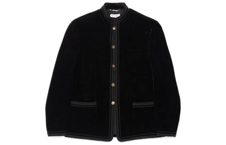 Saint Laurent FW22 Black Solid Single-Breasted Long-Sleeve Jacket 2000000054285