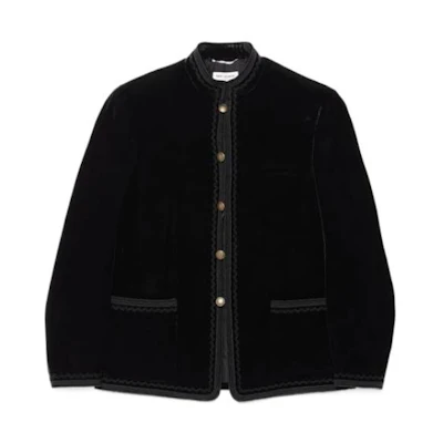 Saint Laurent FW22 Black Solid Single-Breasted Long-Sleeve Jacket 2000000054285