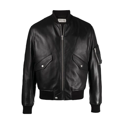 Saint Laurent FW22 Black Solid Zip-Up Long-Sleeve Jacket 500952YCBX21000