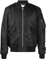 Saint Laurent FW22 Black Zip-Up Varsity Bomber Jacket 699323Y845W1000 Saint Laurent FW22 Black Zip-Up Varsity Bomber Jacket 699323Y845W1000