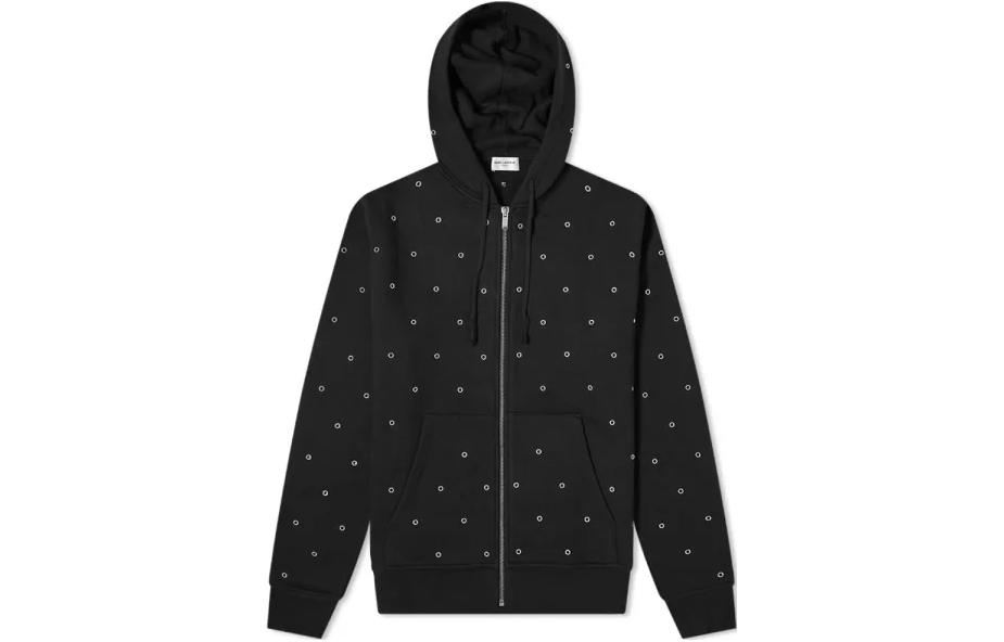 Saint Laurent FW22 Circle Print Zip Hoodie Black 635709-YBLU2-1081