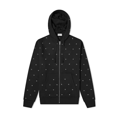 Saint Laurent FW22 Circle Print Zip Hoodie Black 635709-YBLU2-1081