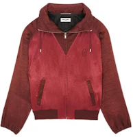 Saint Laurent FW22 Colorblock High-Neck Zip-Up Jacket Burgundy 707073-Y2F87-6270 Saint Laurent FW22 Colorblock High-Neck Zip-Up Jacket Burgundy 707073-Y2F87-6270