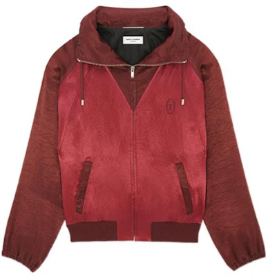 聖羅蘭 FW22 酒紅色拼接高領拉鍊外套 707073-Y2F87-6270 Buy 聖羅蘭 FW22 酒紅色拼接高領拉鍊外套 707073-Y2F87-6270
