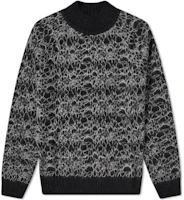 Order SAINT LAURENT FW22 幾何圖案針織圓領毛衣 黑色 632007YARW21916